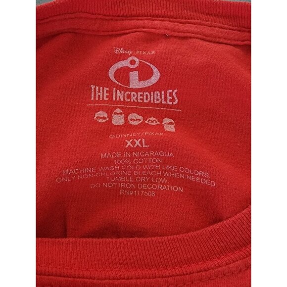 Disney Pixar The Incredibles "Incredible Dad" Red T-Shirt XXL 100% Cotton Graphi - Picture 2 of 2